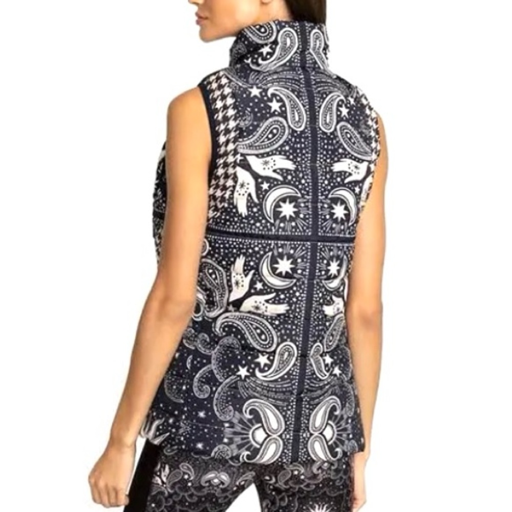 NEW Johnny Was Sasha Vest Reversible Puffer Houndstooth Floral Black White Sz M - Picture 5 of 16